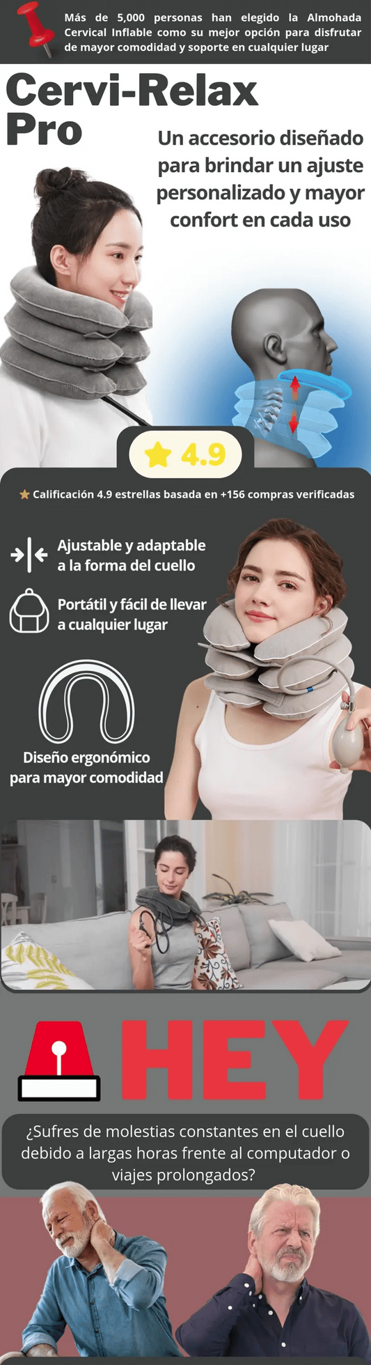 Cervi-Relax Pro / Almohada cervical inflable
